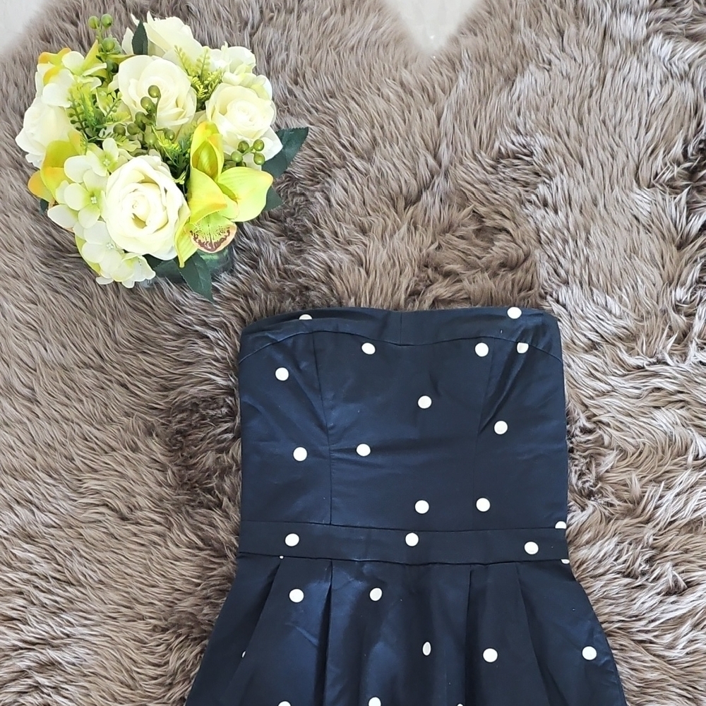 Navy Blue Polka Dot Dress - Picture 2 of 9